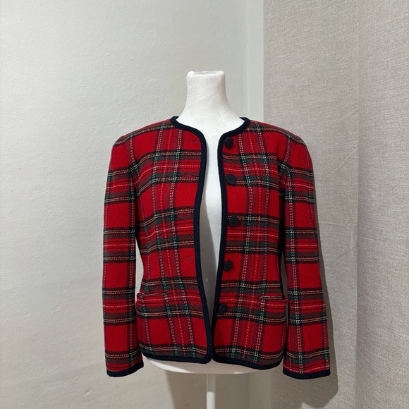 Red Plaid Button-Up Jacket - Talbots - Picture 9 of 9